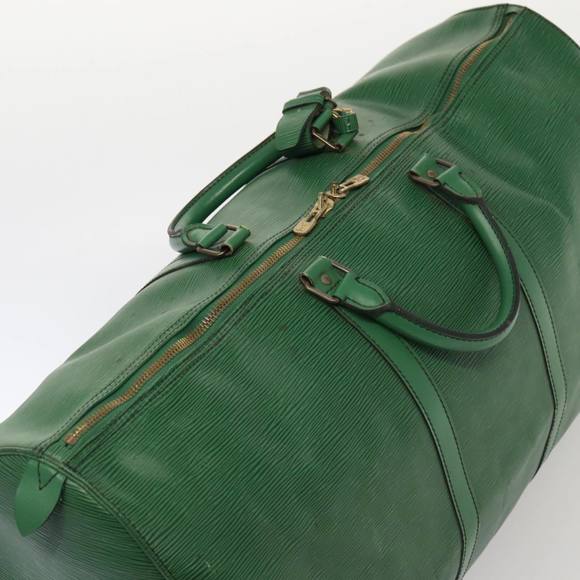 LOUIS VUITTON Epi Keepall 60 Boston Bag Green M42944 LV Auth 85274 - Picture 6 of 16